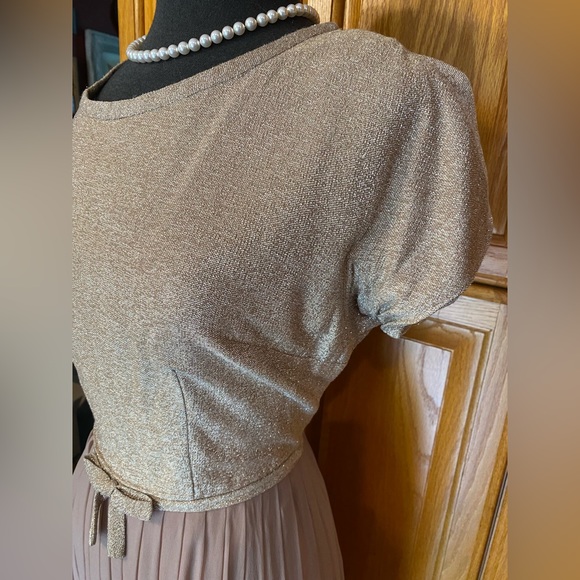 AUTHENTIC VINTAGE HANDMADE MADMEN RETRO PINUP SPARKLE CHIFFON DRESS - Picture 5 of 8